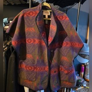 Forever 21 Multicolor Patterned Cape Jacket